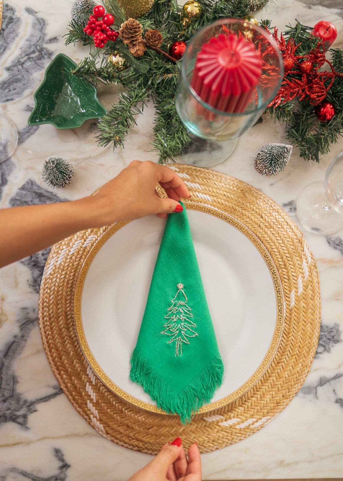 Servilletas versión árbol Navidad